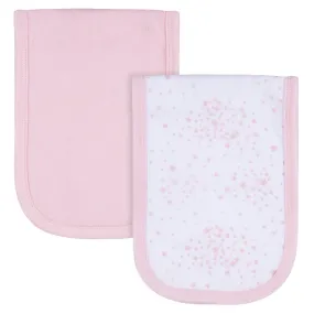 2-Pack Baby Girls Stars Terry Burp Cloths