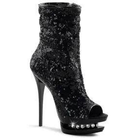 BLONDIE-R-1008 Open Toe Sequin Sexy High Heel Boot