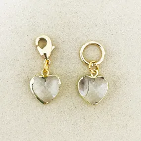 Clear Quartz Heart Charm