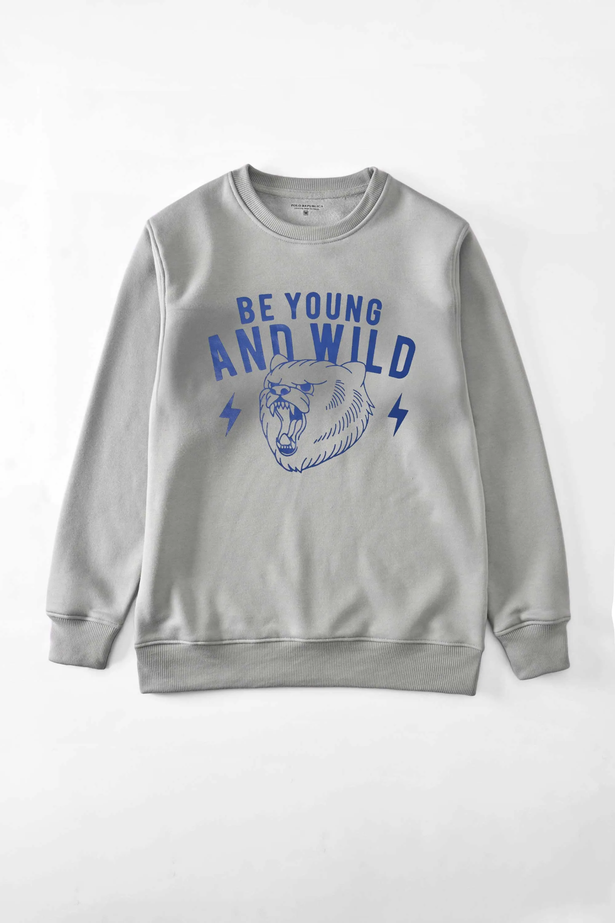 Polo Republica Men's Be Young & Wild Printed Fleece Sweat Shirt