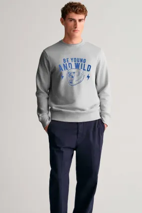 Polo Republica Men's Be Young & Wild Printed Fleece Sweat Shirt