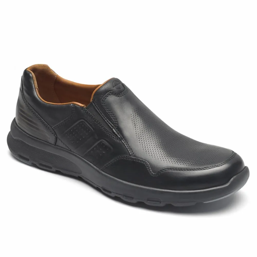 Rockport Men LETS WALK M SLIP-ON BLACK/LEATHER