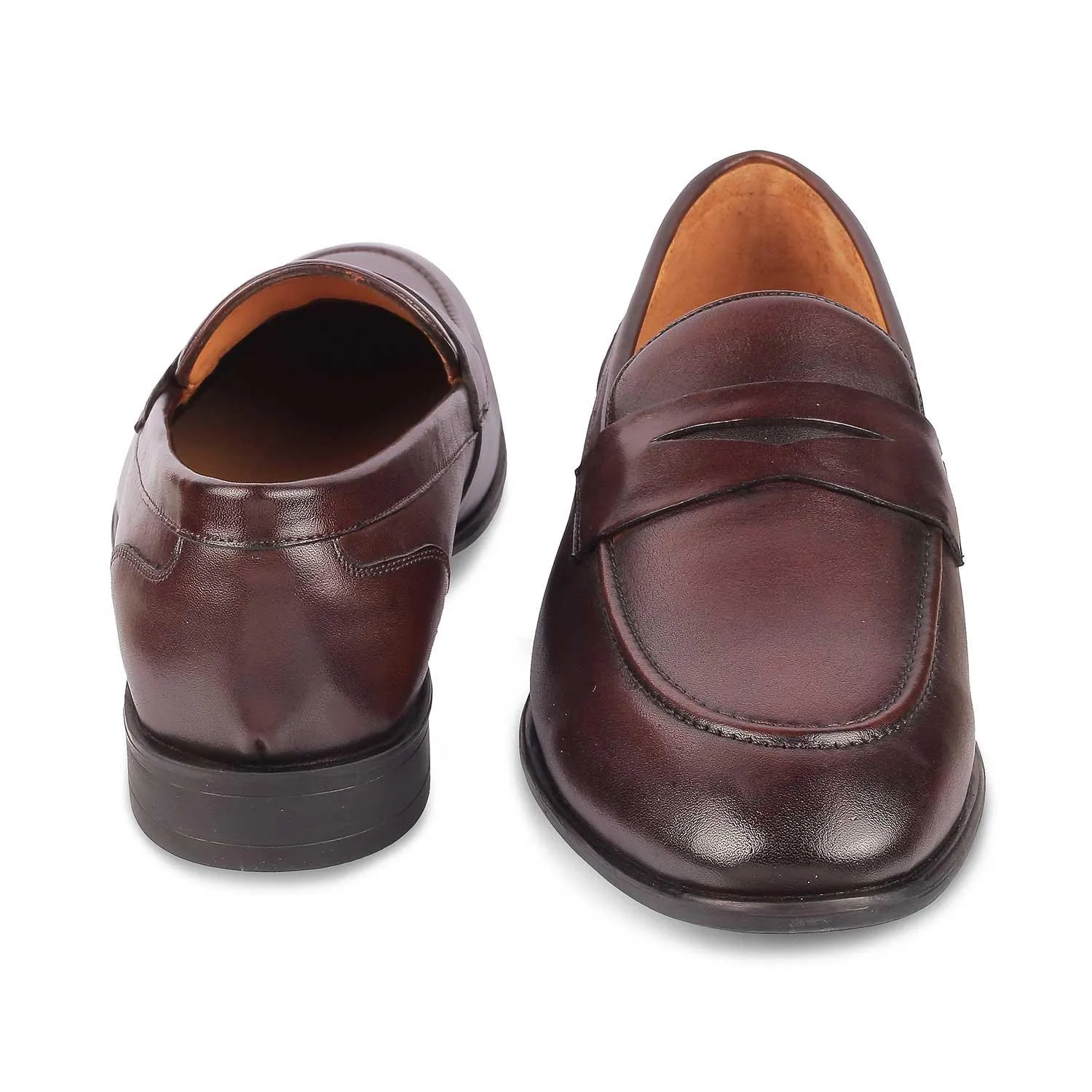 Tresmode Dawson Brown Men's Leather Penny Loafers